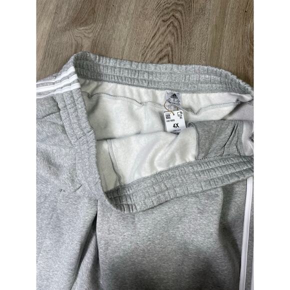 Adidas Men’s 4X Gray Fleece Joggers Pants Slim Fit Stretch Striped Athletic NWT - Picture 4 of 11